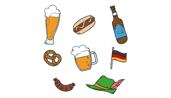 手绘啤酒节元素矢量素材(AI/EPS/PNG)