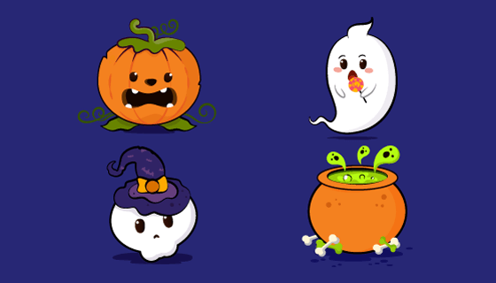 手绘万圣节元素矢量素材(AI/EPS/PNG)