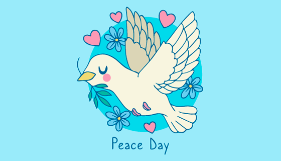 手绘鸽子设计世界和平日矢量素材(AI/EPS)