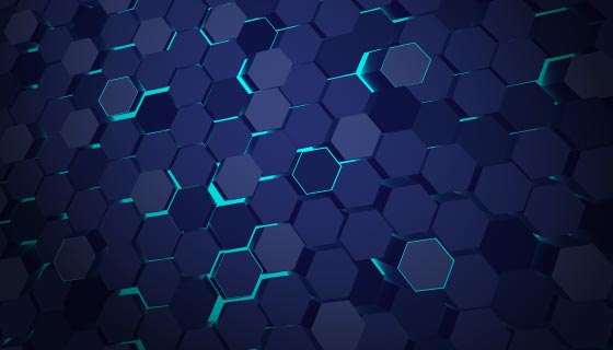 蓝色蜂窝科技背景矢量素材(AI/EPS)