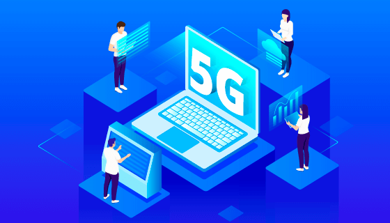 蓝色5G网络概念背景矢量素材(AI/EPS)