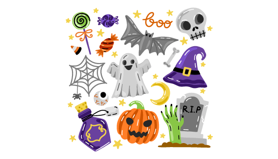 恐怖的万圣节元素矢量素材(AI/EPS/PNG)