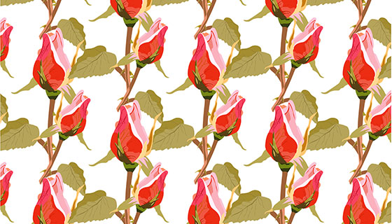 红玫瑰图案背景矢量素材(EPS)