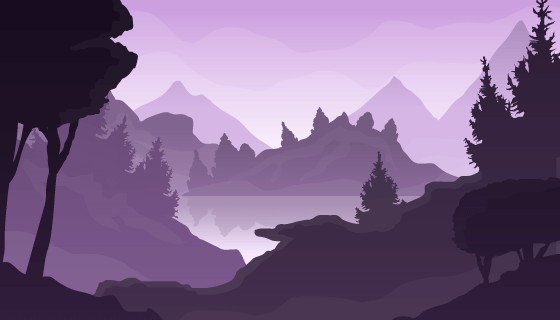 紫色山地景观矢量素材(AI/EPS)