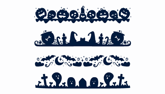 黑色万圣节边框矢量素材(AI/EPS/PNG)