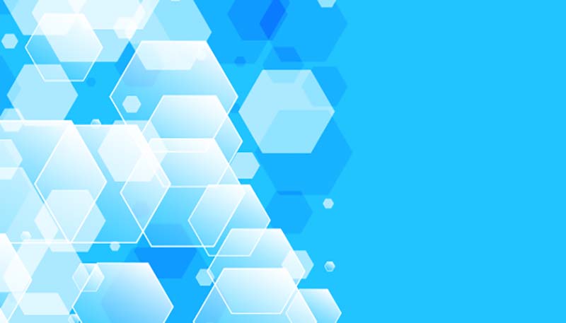 抽象发光六边形蓝色背景矢量素材(EPS)