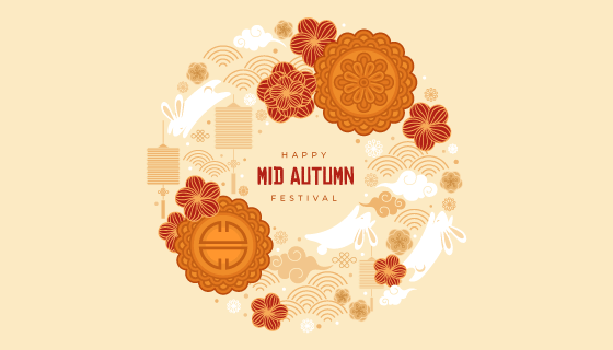 中秋节概念背景矢量素材(AI/EPS/PNG)