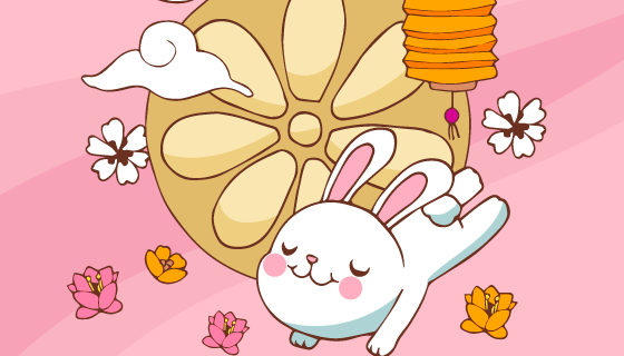手绘可爱风格中秋节矢量素材(AI/EPS/PNG)