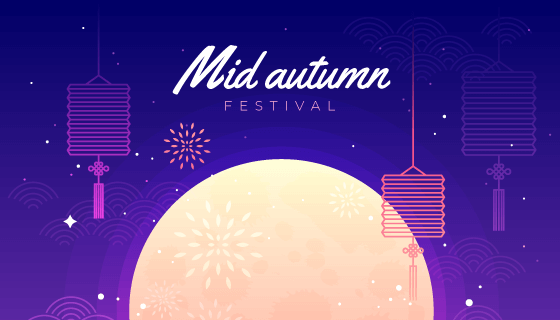 月亮设计中秋节矢量素材(AI/EPS)