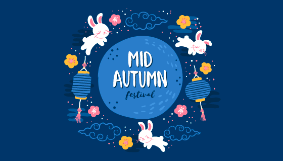 手绘中秋节矢量素材(AI/EPS/PNG)