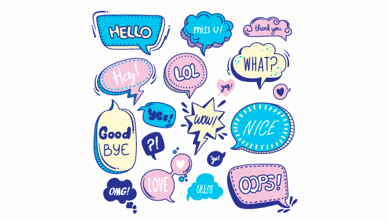 手绘可爱气泡矢量素材(AI/EPS/PNG)