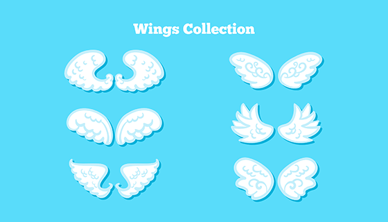 6款白色翅膀矢量素材(EPS/AI)
