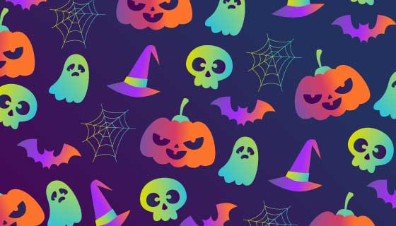 渐变万圣节元素背景矢量素材(AI/EPS)