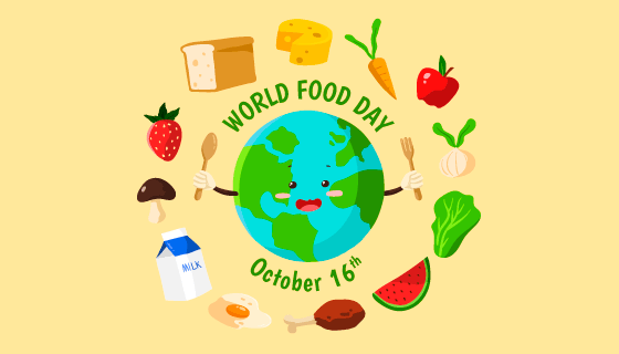 食物环绕地球世界粮食日矢量素材(AI/EPS/PNG)