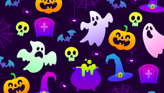 渐变万圣节元素背景矢量素材(AI/EPS/PNG)