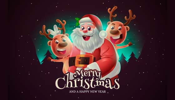 逼真的圣诞老人背景矢量素材(AI/EPS)