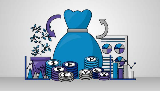 扁平风格外汇背景矢量素材(EPS)