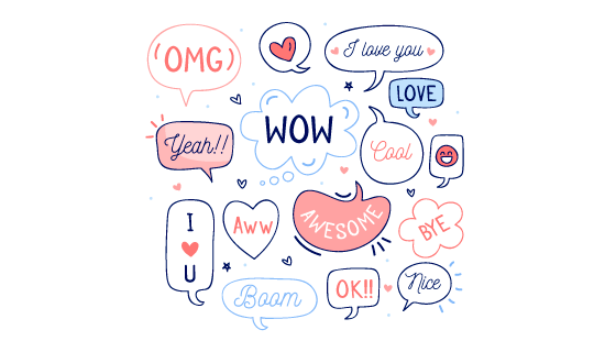 手绘可爱语音气泡矢量素材(AI/EPS/PNG)