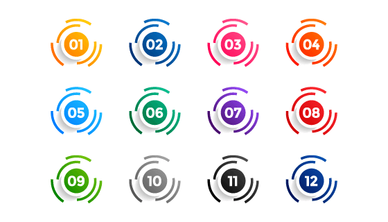 圆环项目符号矢量素材(EPS)