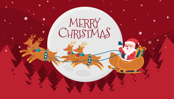 穿梭在空中的圣诞老人矢量素材(AI/EPS)