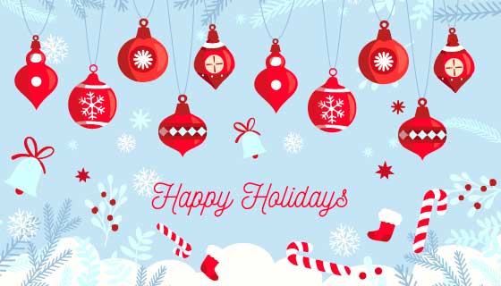 扁平风格圣诞节装饰背景矢量素材(AI/EPS)