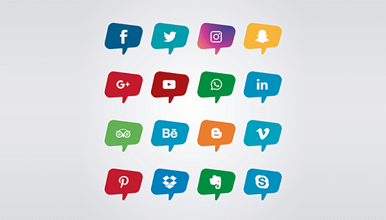 16个社会化图标矢量素材(EPS)