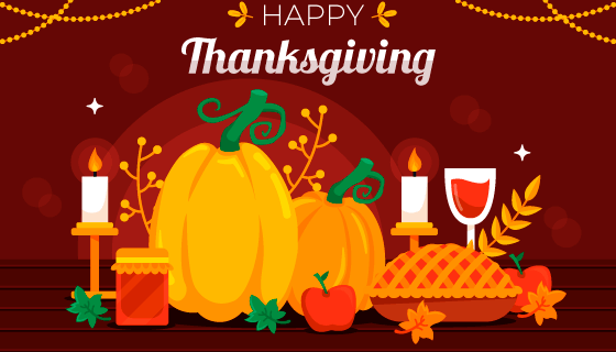 扁平风格感恩节背景矢量素材(AI/EPS)