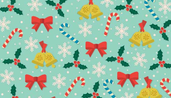 糖果丝带铃铛圣诞节背景矢量素材(AI/EPS/PNG)