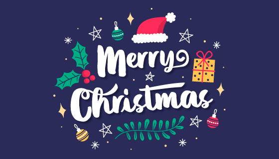 手绘风格圣诞节字母和元素矢量素材(AI/EPS/PNG)