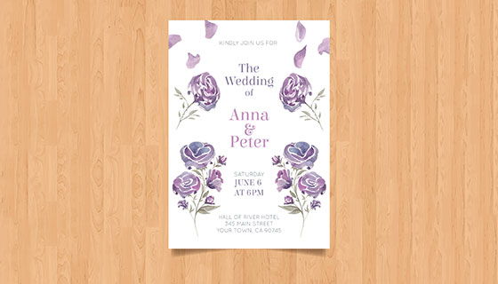 水彩婚礼卡片矢量素材(EPS/AI)