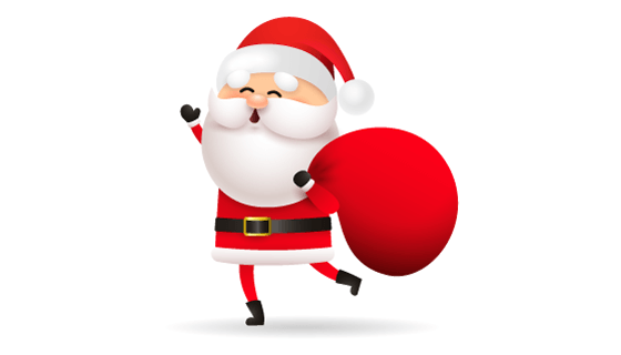 拿着礼物袋的圣诞老人矢量素材(EPS/PNG)