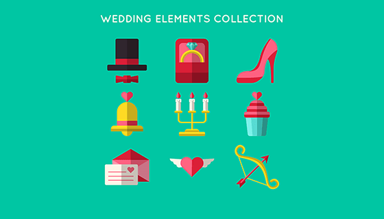 9款婚礼元素矢量素材(EPS/AI)