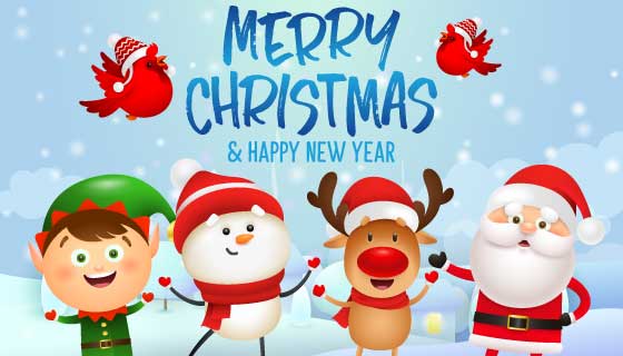 圣诞节快乐和新年快乐设计矢量素材(EPS)
