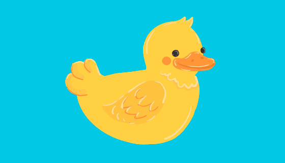 水中嬉戏的小黄鸭矢量素材(AI/EPS/PNG)