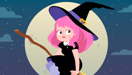 可爱的万圣节女巫矢量素材(AI/EPS)