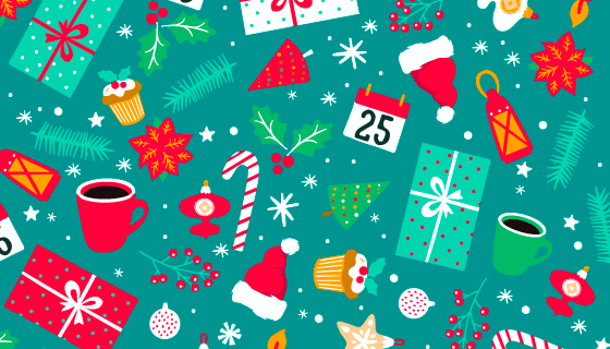 手绘风格圣诞节元素矢量素材(AI/EPS/PNG)