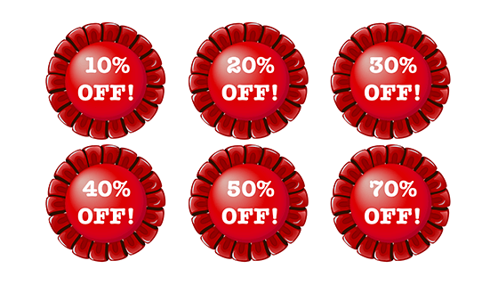 红色圆形折扣标签矢量素材(EPS)