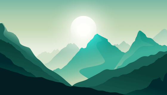 扁平风格山脉景观矢量素材(AI/EPS)