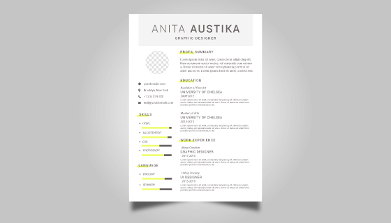 平面设计师简历模板矢量素材(AI/EPS)