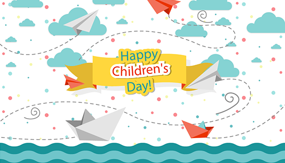 儿童节喜庆背景矢量素材(EPS/AI)