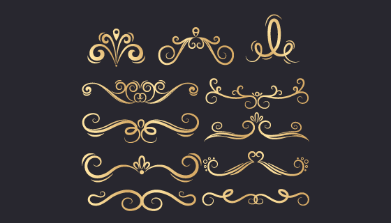 奢华黄金饰品矢量素材(AI/EPS/PNG)