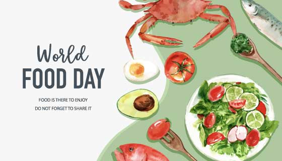 水彩风格世界粮食日矢量素材(EPS)