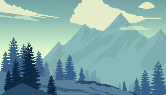 扁平风格山脉景观矢量素材(AI/EPS)