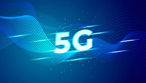 蓝色5G概念背景矢量素材(AI/EPS)