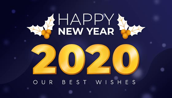 金色2020新年快乐背景矢量素材(AI/EPS)