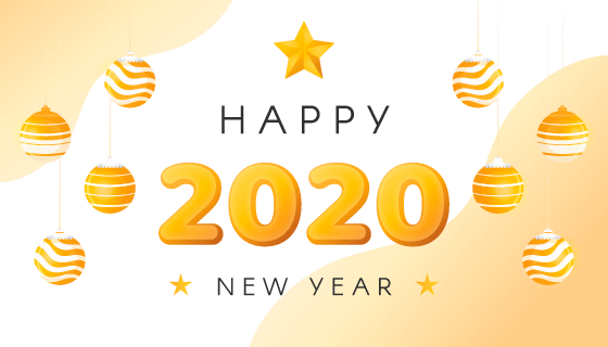 圣诞球2020新年快乐背景矢量素材(AI/EPS)