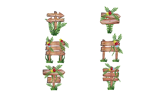 木制招牌/广告牌矢量素材(EPS)