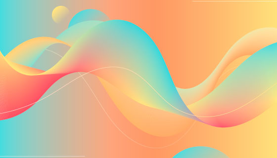 抽象多彩波浪背景矢量素材(AI/EPS)