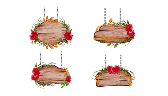 木制招牌/广告牌矢量素材(EPS)