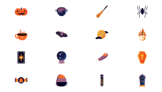 万圣节图标矢量素材(EPS/PNG)